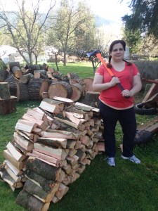 Chop. Chop. "Job's done." I can totally do this. Could someone just lift the heavy block up for me?